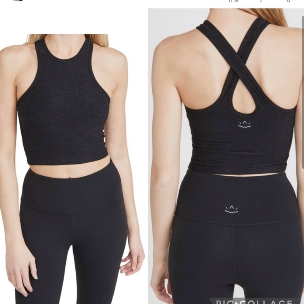 Beyond Yoga Spacedye darkest night criss cross size small tank
